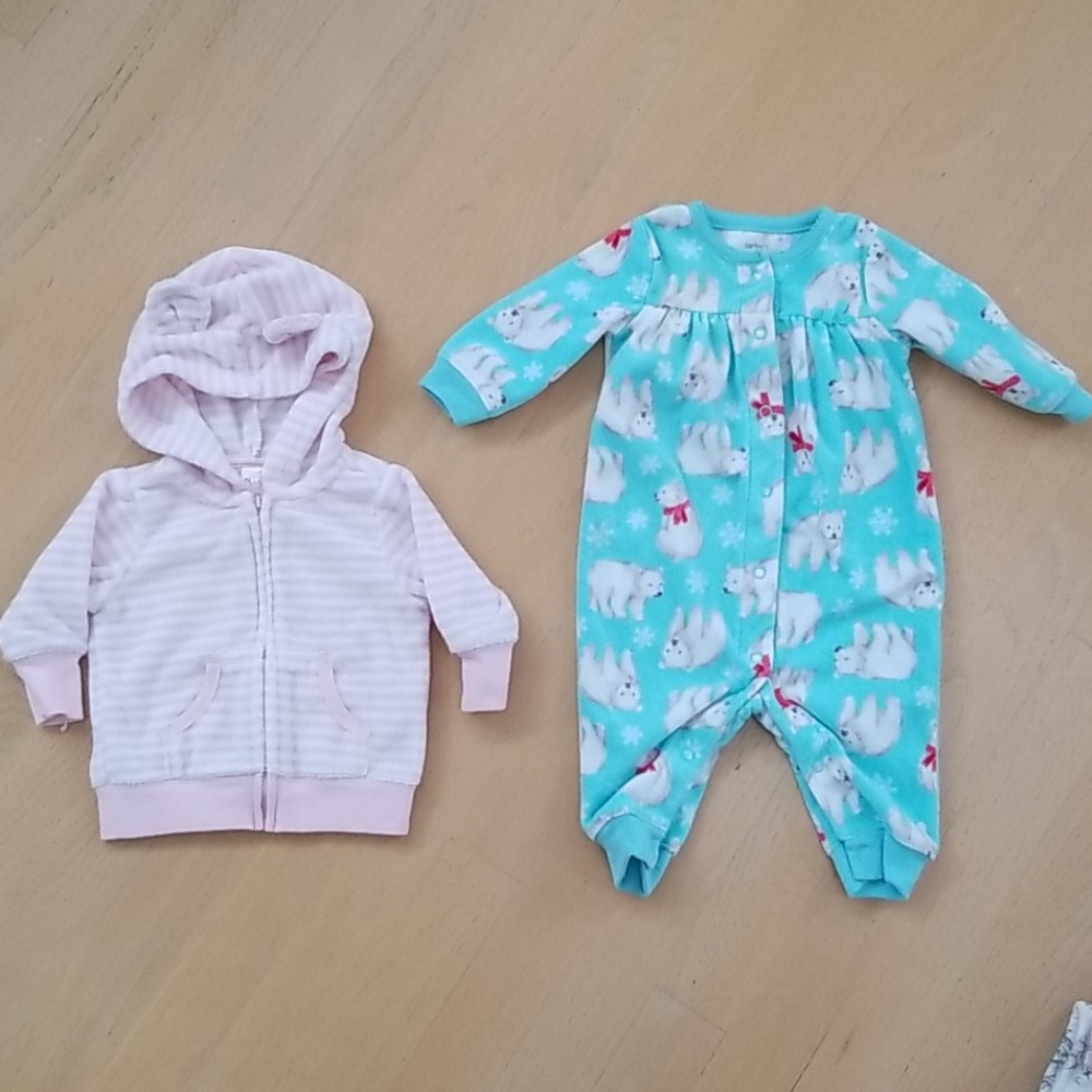 Carter's girl bundle: Terry Hoodie & Fleece Romper